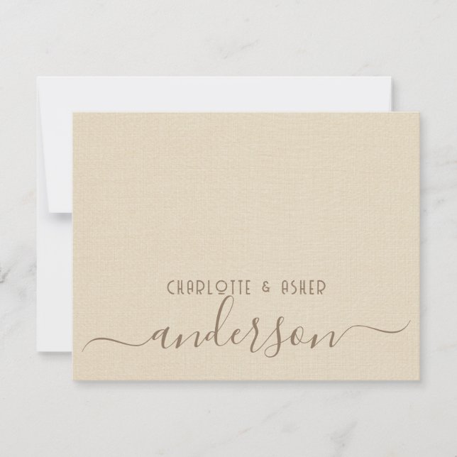 Newlywed Wedding Couple Monogram Card (Front)