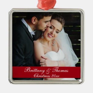 Newlywed Wedding Photo Christmas Ornament S