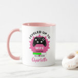 Newlywed Wife Gift Levelled Up Gamer Fun Mug<br><div class="desc">A modern wedding day bride's gift idea for those who love playing computer generated games,  featuring two games consoles and a humour statement "Levelled Up To Wife" Just customize with a personal name for that extra special touch at no extra cost.</div>