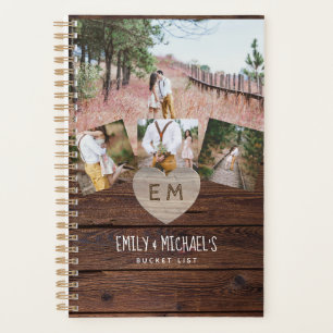 Newlyweds BUCKET LIST Photo Rustic Purple Floral Planner