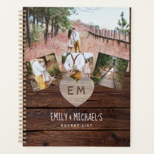 Newlyweds BUCKET LIST Photo Rustic Purple Floral Planner