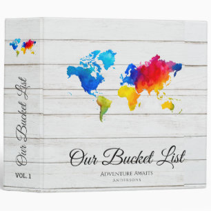 Newlyweds BUCKET LIST Travel Adventure Theme Map Binder