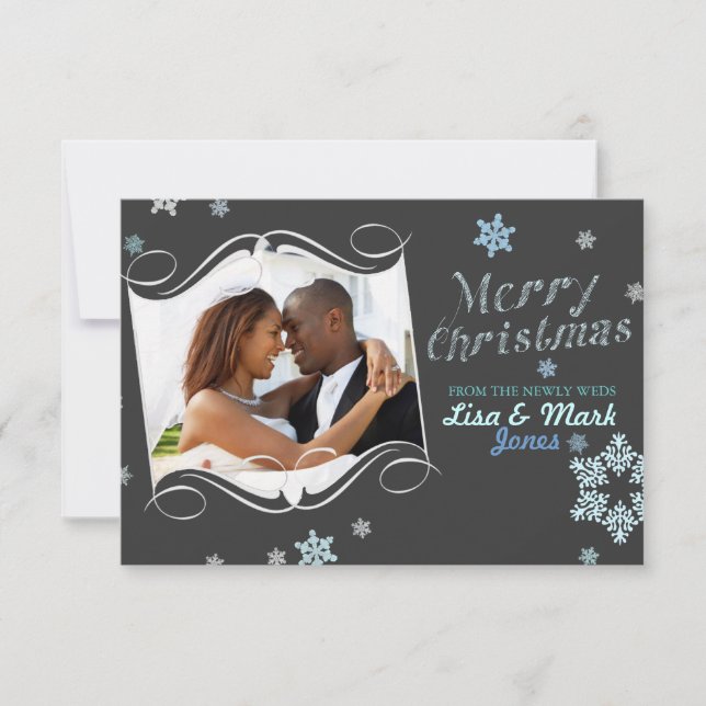 Newlyweds Christmas Photo Card (Front)