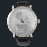 Newlyweds Custom Wedding Photo Watch<br><div class="desc">Celebrate your forever with a personalized wedding photo watch! This elegant timepiece, featuring a custom picture and "Mr & Mrs" design, is a meaningful keepsake for newlyweds or a heartfelt anniversary gift.</div>