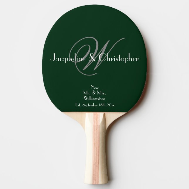 Newlyweds Gift Housewarming Gift Script Names Cool Ping Pong Paddle (Back)