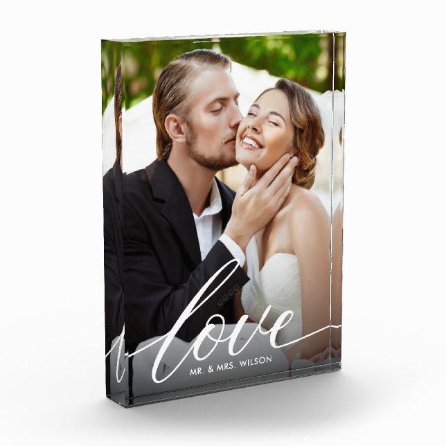 Newlyweds Love Script Photo Block (Left)