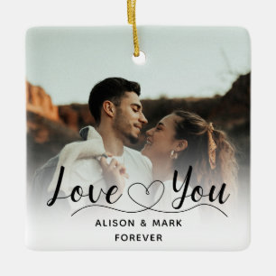 Newlyweds Love you Ceramic Ornament