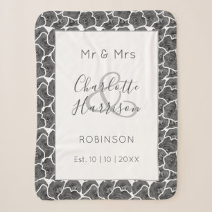 Newlyweds Mr and Mrs Personalized Wedding Gift Sherpa Blanket