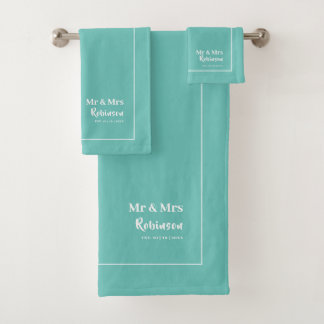 Newlyweds Mr & Mrs Personalized Bath Towel Set
