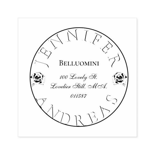 Newlyweds' names and home address rubber stamp (Imprint)