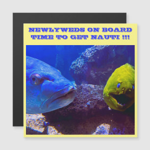 NEWLYWEDS ON BOARD CRUISE DOOR MAGNET