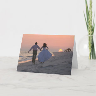 Newlyweds Running into the Sunset, the Future Card