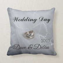 Newlyweds Wedding Day Throw Pillow