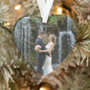 Newlyweds Wedding Photo Ornament