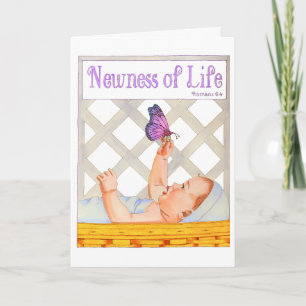 Newness of Life Baptism Christening Dedication Card