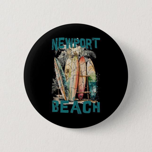 Newport Beach _2  2 Inch Round Button (Front)