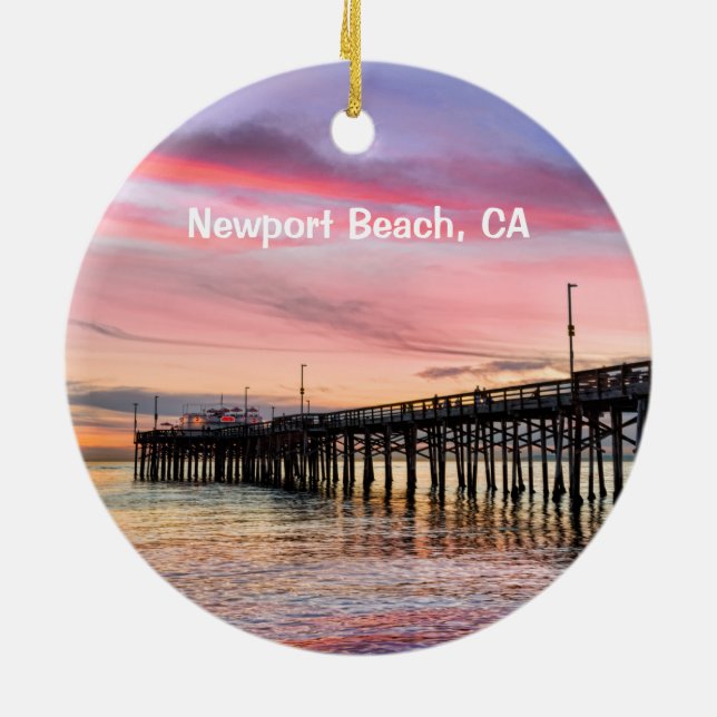 Newport Beach 2 côtés rond ornement en céramique (Dos)