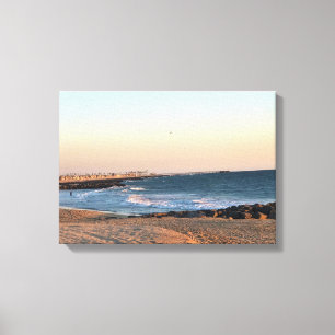 Newport Beach at Sunset, California Canvas Print