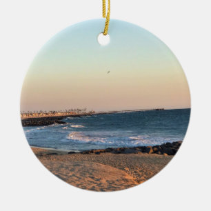 Newport Beach at Sunset, California Ceramic Ornament