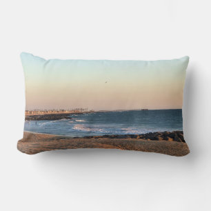 Newport Beach at Sunset, California Lumbar Pillow