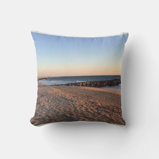 Newport Beach at Sunset, California Throw Pillow (Front)