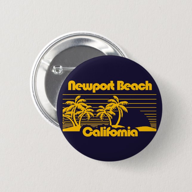 Newport Beach California 2 Inch Round Button (Front & Back)