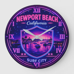 Newport Beach California Harbor  Large Clock