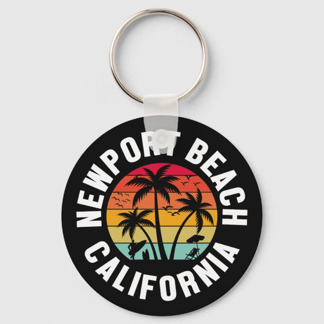 Newport Beach,California Keychain (Front)