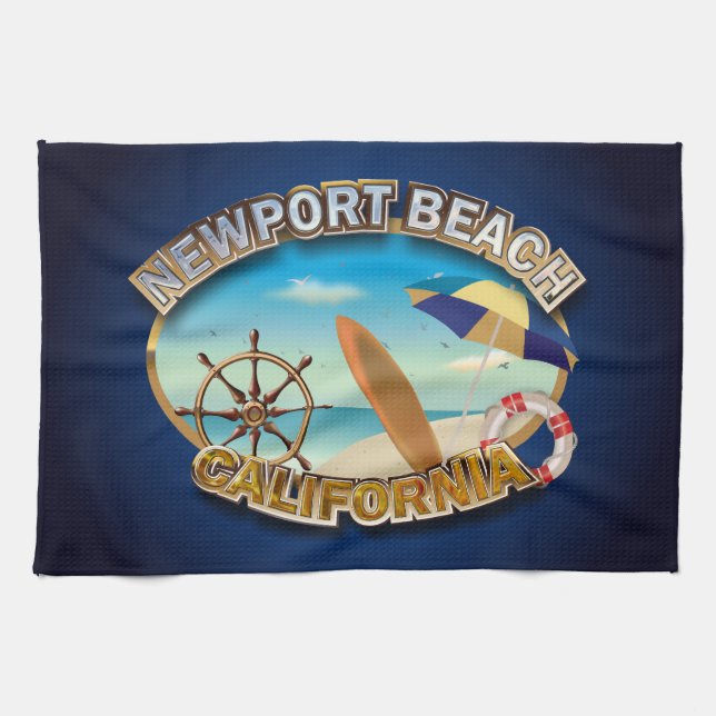Newport Beach, California Kitchen Towel (Horizontal)