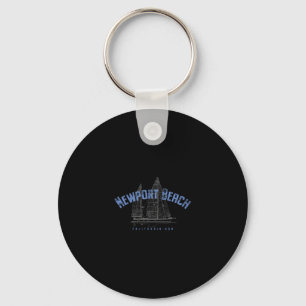 Newport Beach California Nautical Sailing Design Keychain