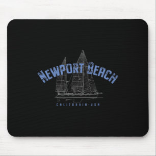 Newport Beach California Nautical Sailing Design  Mouse Pad