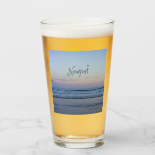 Newport Beach California Ocean Sunrise Blue Glass
