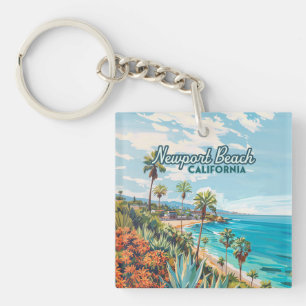 Newport Beach California Orange County Vintage Keychain
