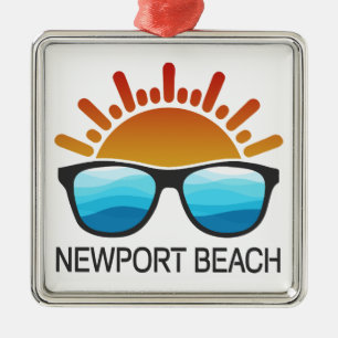 Newport Beach California Sunglasses Metal Ornament