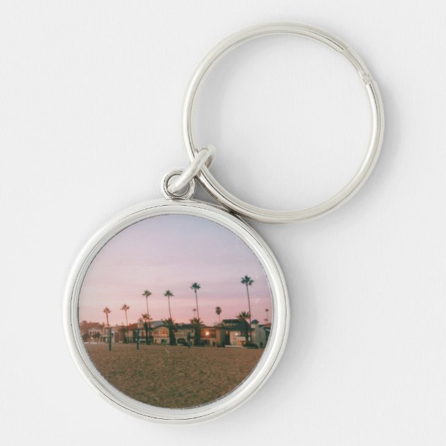 Newport Beach Pastel Sunset Keychain (Front)