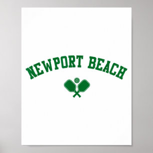 Newport beach pickleball green poster
