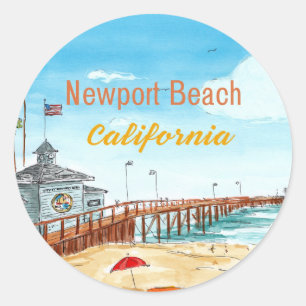Newport Beach Pier Sticker