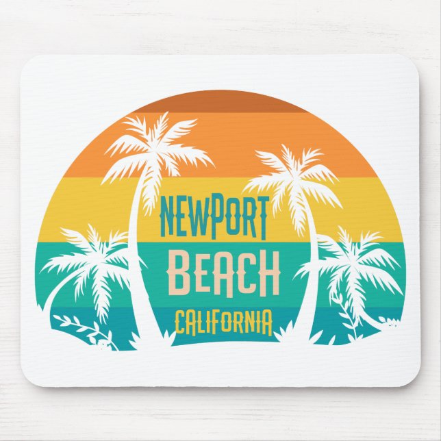 Newport Beach Retro Mouse Pad (Front)