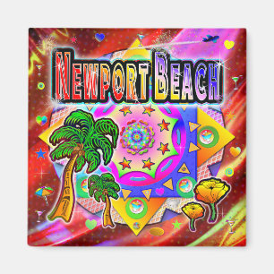 Newport Beach Tropical Friends Magnet