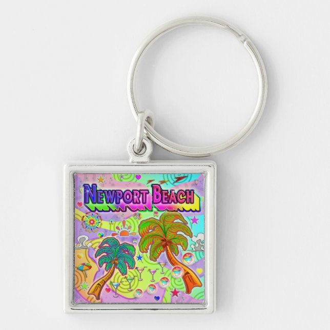 Newport Beach Vacation Target Keychain (Front)
