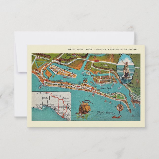 Newport Harbour Note Card, 3.5" x 5" Postcard (Front)