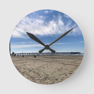 Newport Pier, Newport Beach, California Round Clock