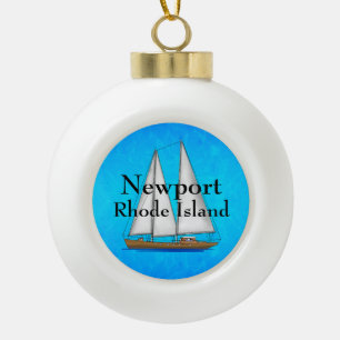 Newport Rhode Island Ceramic Ball Christmas Ornament