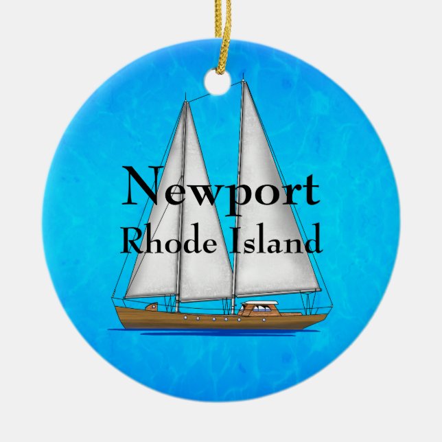Newport Rhode Island Ceramic Ornament (Front)