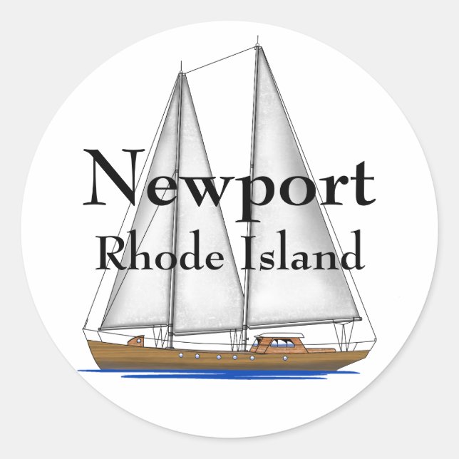 Newport Rhode Island Classic Round Sticker (Front)