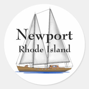 Newport Rhode Island Classic Round Sticker