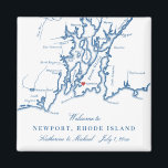 Newport Rhode Island Destination Wedding Favour Magnet<br><div class="desc">Quick and Easy ordering! These Newport, RI map magnets make great Newport wedding favours to include in your Rhodie Island destination wedding welcome bags. Move the heart by clicking "Edit Using design tool" under "Personalize". Perfect for all the great wedding venues in Newport, RI including Belle Mer, OceanCliff Hotel, Hotel...</div>
