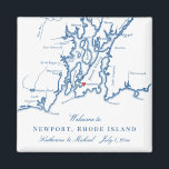 Newport Rhode Island Destination Wedding Favour Magnet<br><div class="desc">Quick and Easy ordering! These Newport, RI map magnets make great Newport wedding favours to include in your Rhodie Island destination wedding welcome bags. Move the heart by clicking "Edit Using design tool" under "Personalize". Perfect for all the great wedding venues in Newport, RI including Belle Mer, OceanCliff Hotel, Hotel...</div>