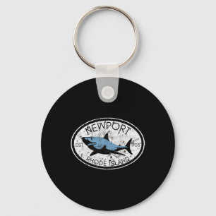 Newport Rhode Island Fishing Shark Fish Beach Vint Keychain