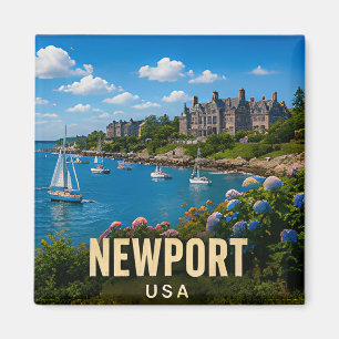 Newport Rhode Island Harbour Coastal Travel Gift Magnet